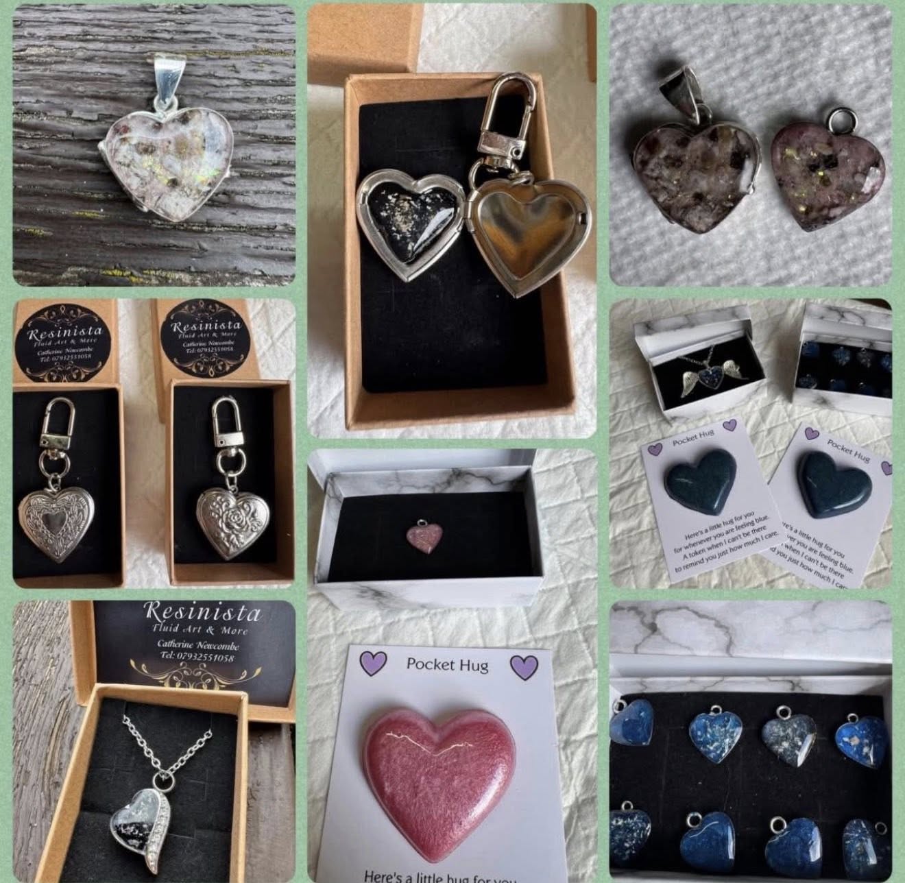 Memorial lockets, keepsake hearts and jewellery collection